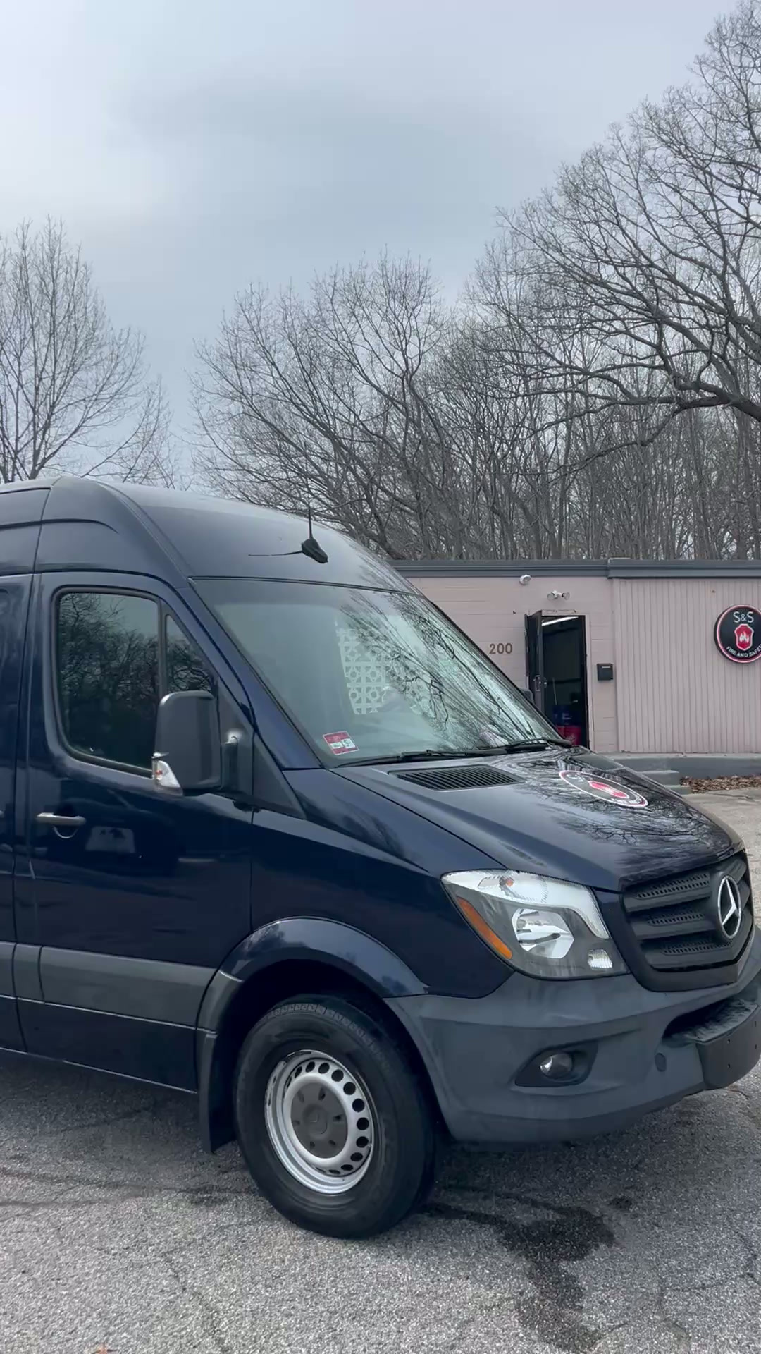 S&S Fire & Safety service van parked outside the Johnston location